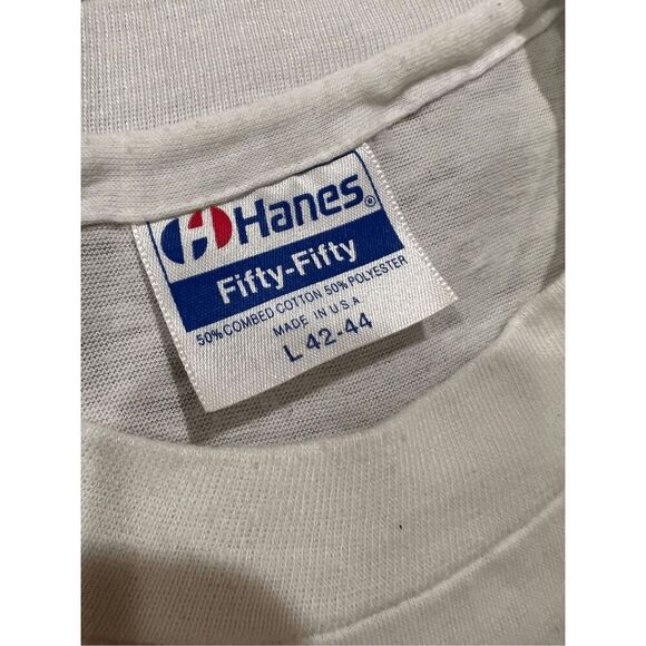 Vintage Rare HANES FISH  LOGO single stitch T-shirt size L made in USA - Picture 7 of 9